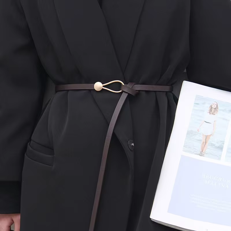 Ceinture femme simple décoration costume manteau avec jupe, chemise pull, taille cintrée ins style n