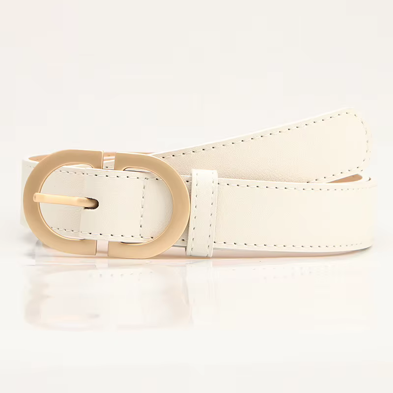 2.8x105cm femme mode ceinture Simple boucle en métal ceinture pour femmes noir costume jean vêtement