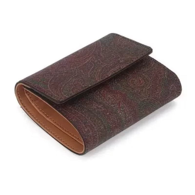 Portefeuille en cuir jacquard pour femme, haute qualité, avec poche à monnaie, porte-cartes, petit f