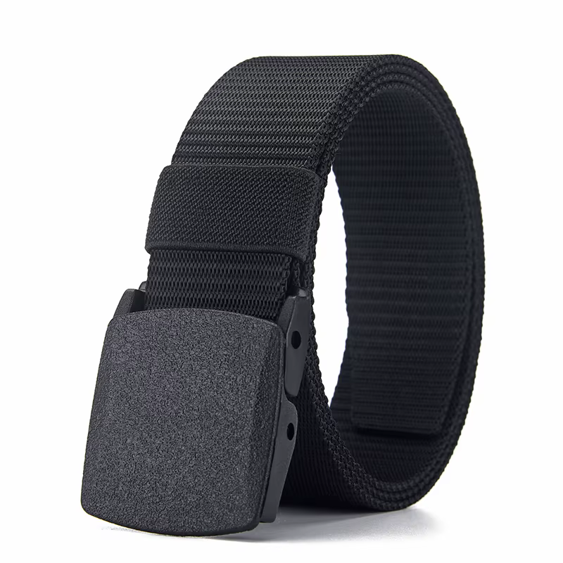 Ceinture tressée en Nylon pour hommes, boucle automatique Non métallique, trajet quotidien, ceinture