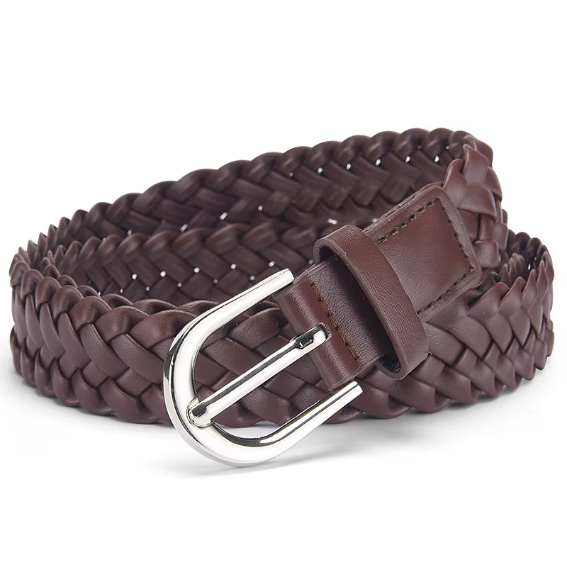 Ceinture tressée vintage à la mode pour femme – Ceinture en cuir élégante et polyvalente, coupe ajus