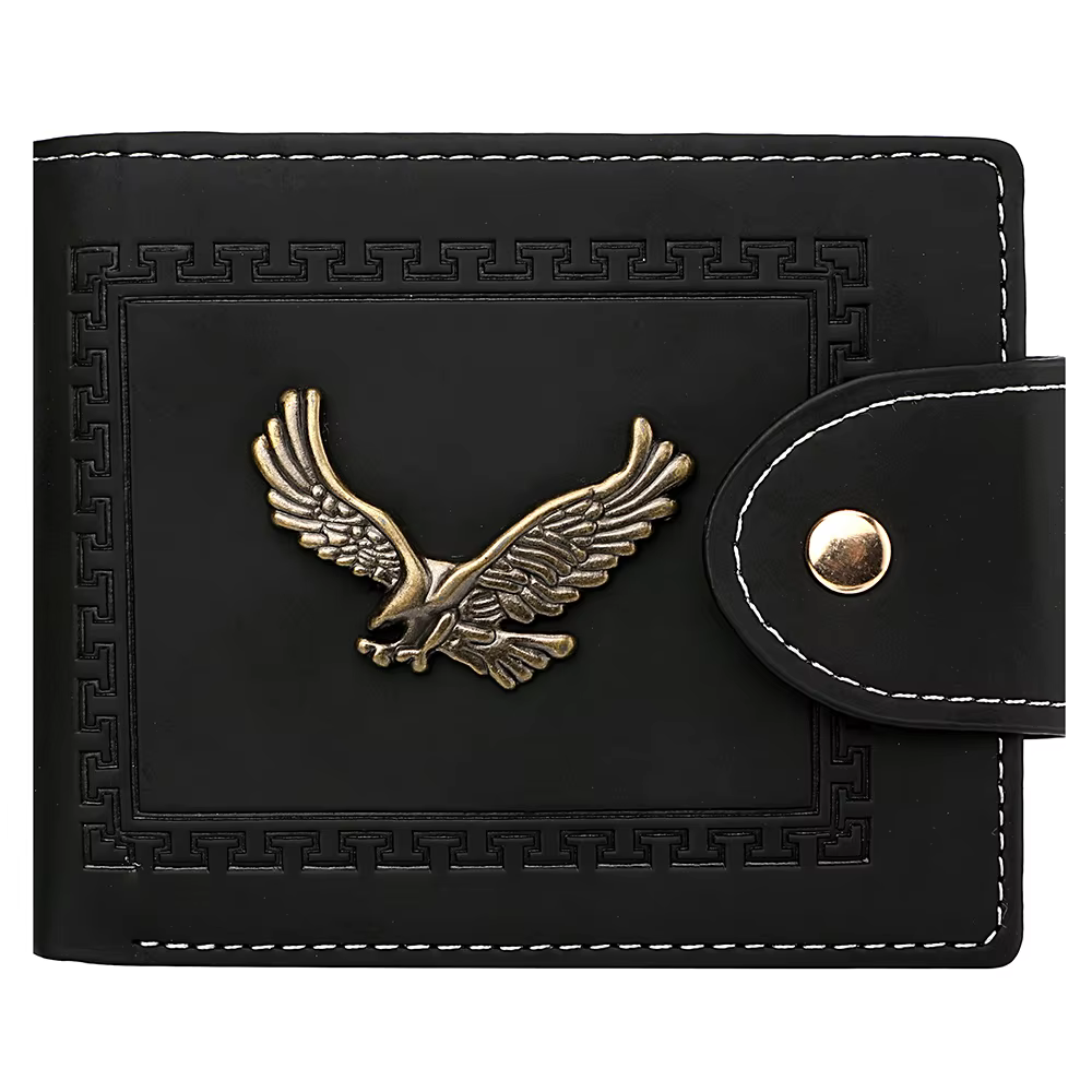 Portefeuille homme court portefeuille jeunesse mode personnalité Pu cuir carte de crédit porte-carte
