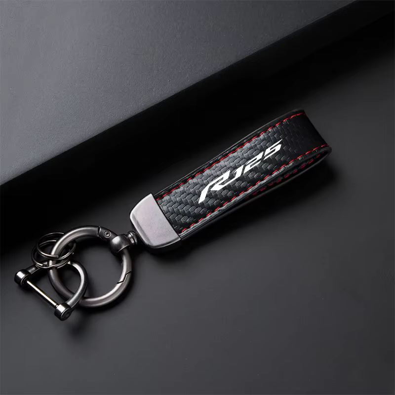 Porte-clés en corde de cuir et fibre de carbone pour moto, nouvelle mode, pour YAMAHA YZF-R125 YZF R