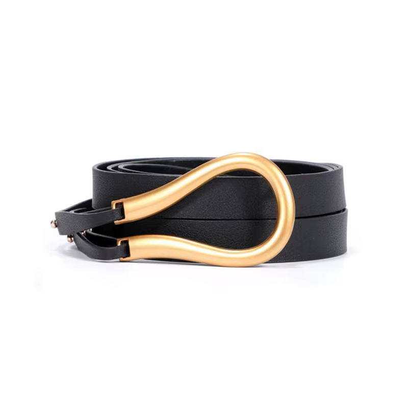 Nouvelle mode femme ceinture de haute qualité décontracté léger fer à cheval boucle grande en forme