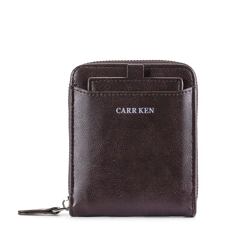 Portefeuille en cuir pour hommes, porte-cartes de luxe de styliste avec fermeture éclair, sac d'arge