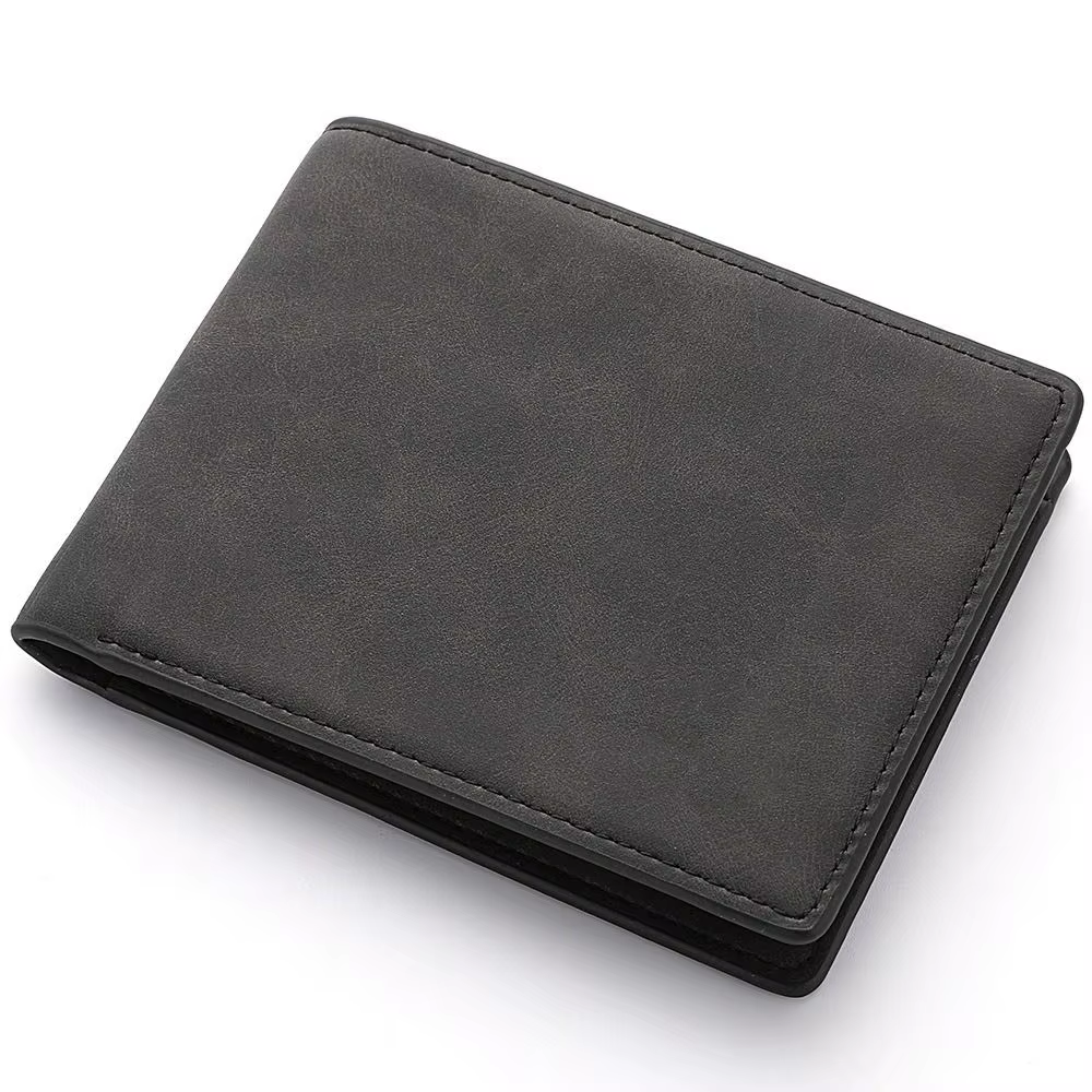 Portefeuille pliable en cuir PU pour homme, porte-monnaie de grande capacité, fente multi-cartes, co