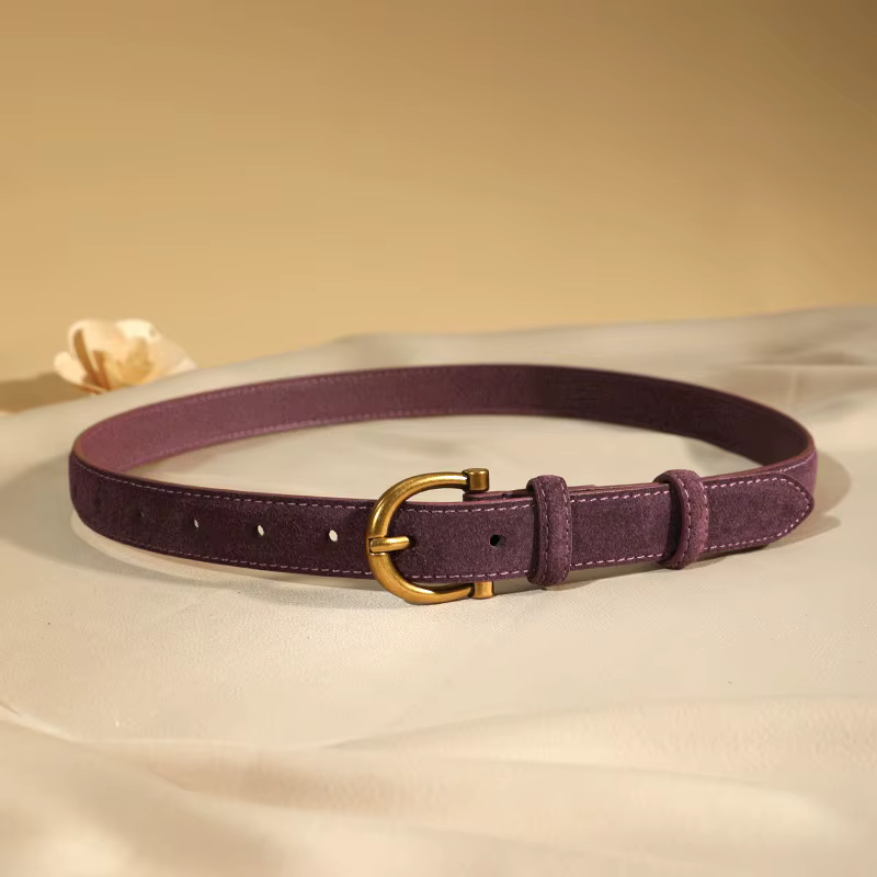 Ceinture en daim de luxe pour femmes ceinture en cuir élégante boucle ardillon en or ceinture de mar