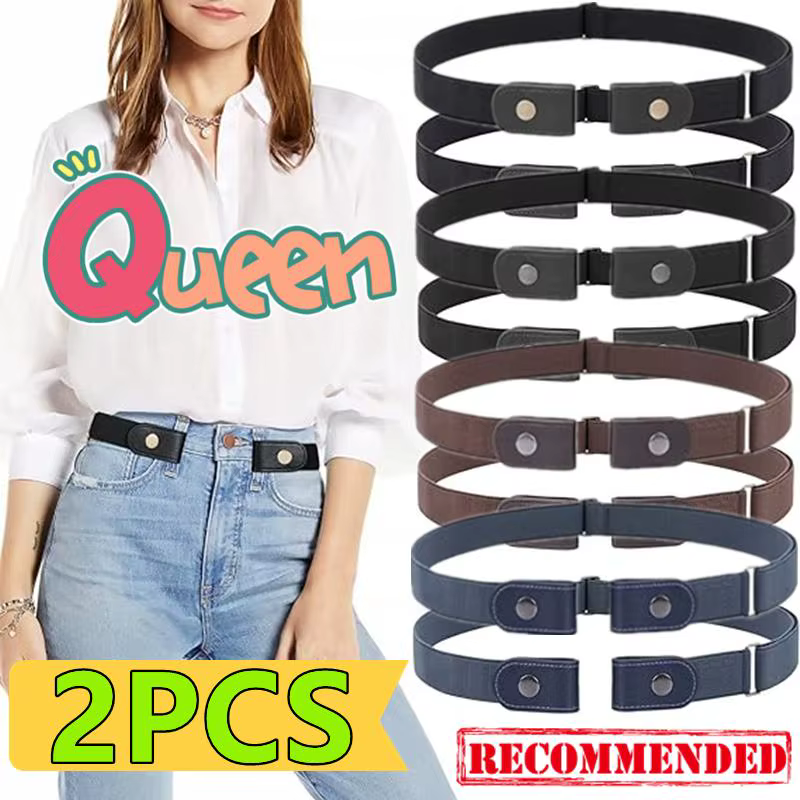 Ceinture élastique extensible réglable sans boucle, 2/1 pièce, ceintures invisibles pour femmes et h