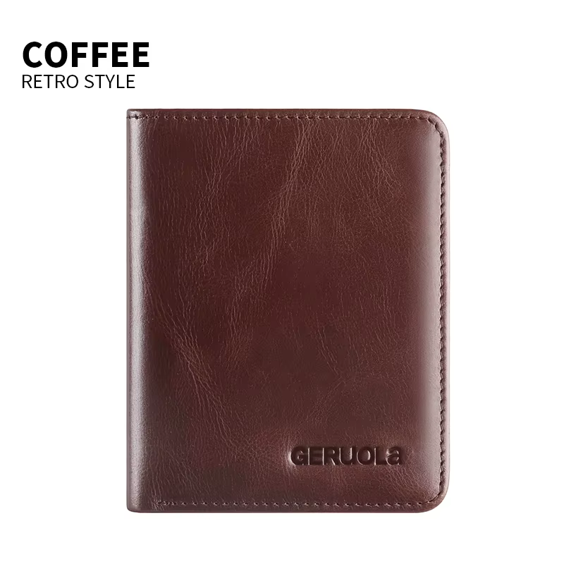 GERUOLA Portefeuille pour homme en cuir vintage – Blocage RFID ultra fin, cuir de vache de première 