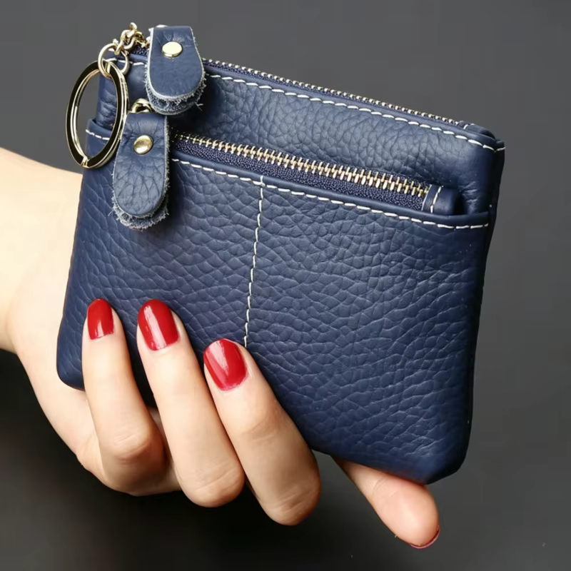 Porte-monnaie en toile brodée de cœurs style denim WERLLANDS