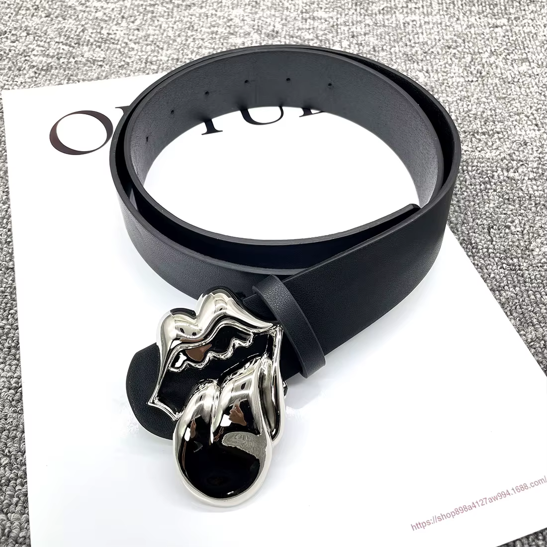 2025 mode luxe concepteur y2k grande langue boucles ceinture femmes grande ceinture en cuir PU ceint
