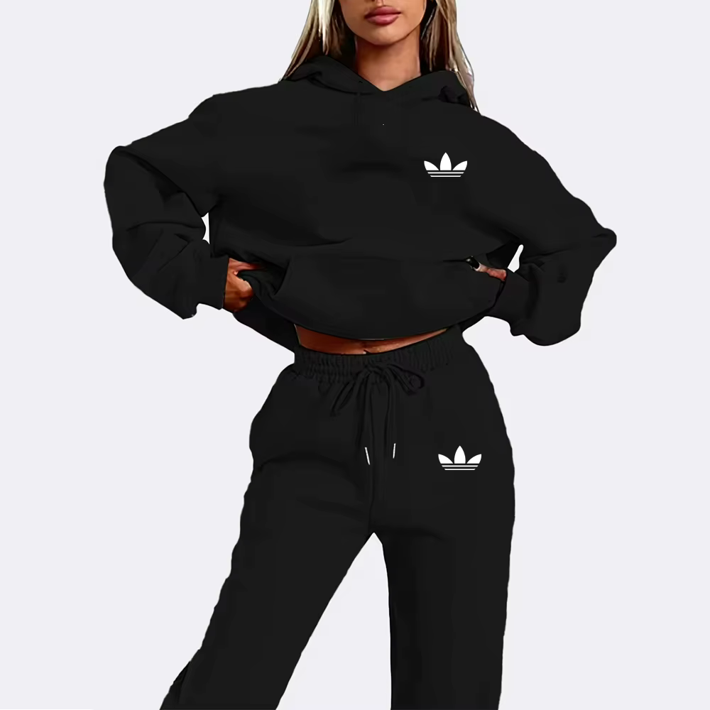 Ensemble sweat à capuche avec lettres imprimées pour femmes, vêtements Hip Hop de rue décontractés,