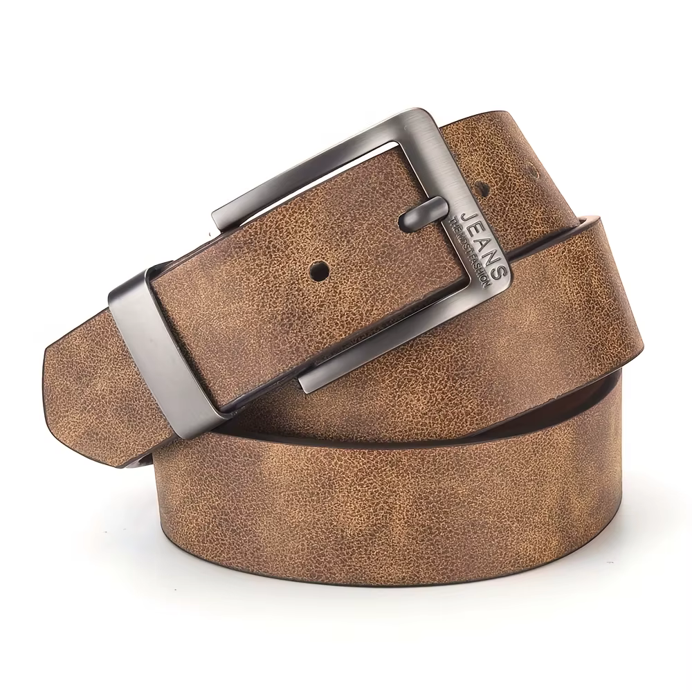 Ceinture en cuir PU pour hommes, de haute qualité, avec boucle ardillon en métal, pour loisirs et af
