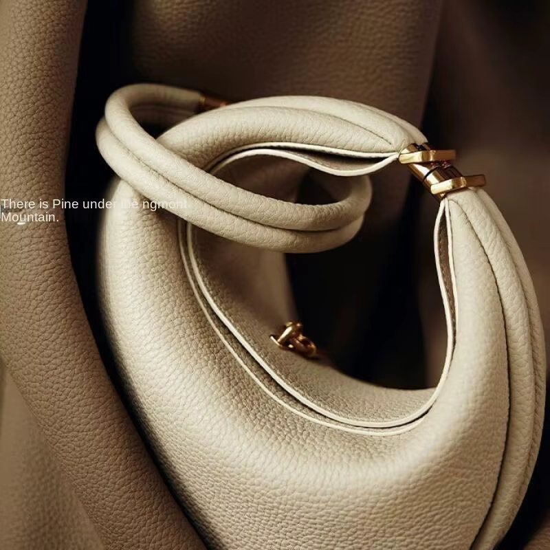 Songmont dames sac à bandoulière motif litchi en cuir souple matériel doré Niche haut de gamme sac s