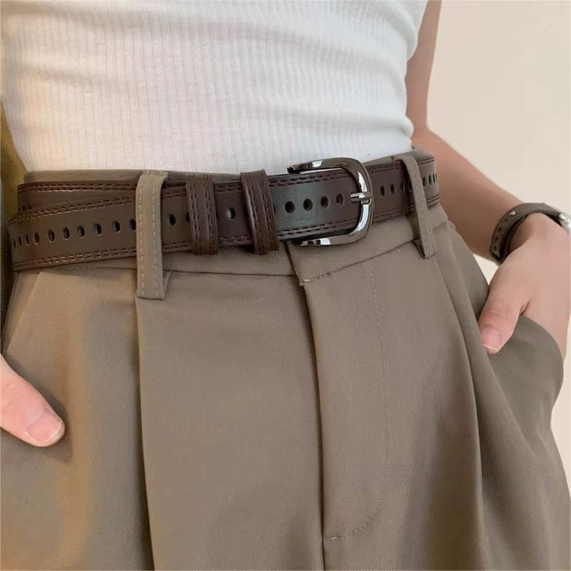 RICYGVM jean pantalon ceinture pour femmes trou complet en cuir ceintures mode Simple boucle ardillo