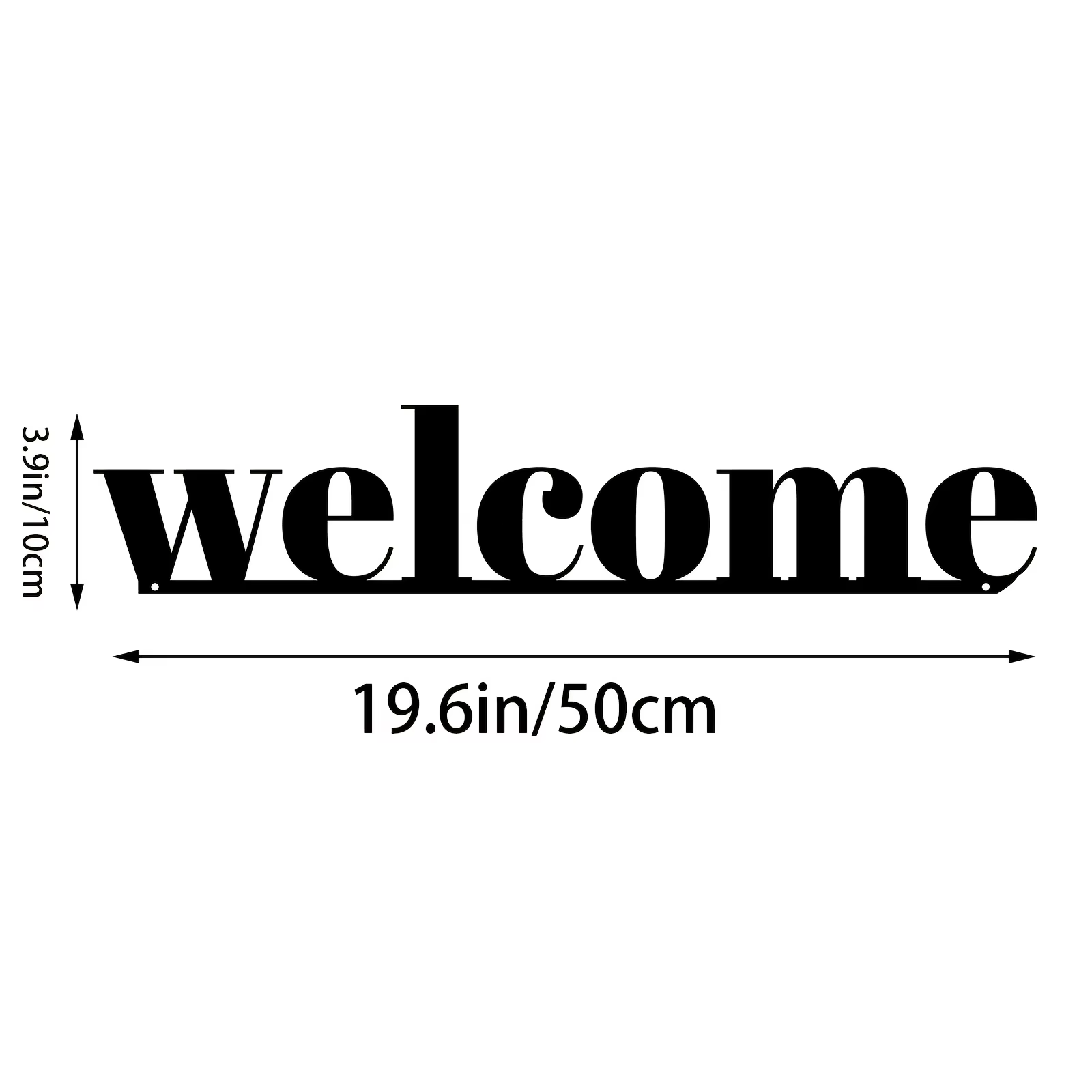 Une élégante décoration de porte d'entrée moderne en métal « Bienvenue », une œuvre d'art murale en 