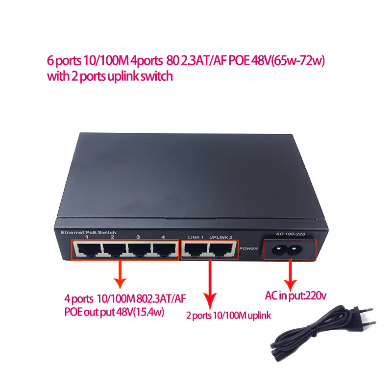 Commutateur Ethernet 5 ports support en rack commutateur Poe Gigabit 5 ports 5 ports Poe