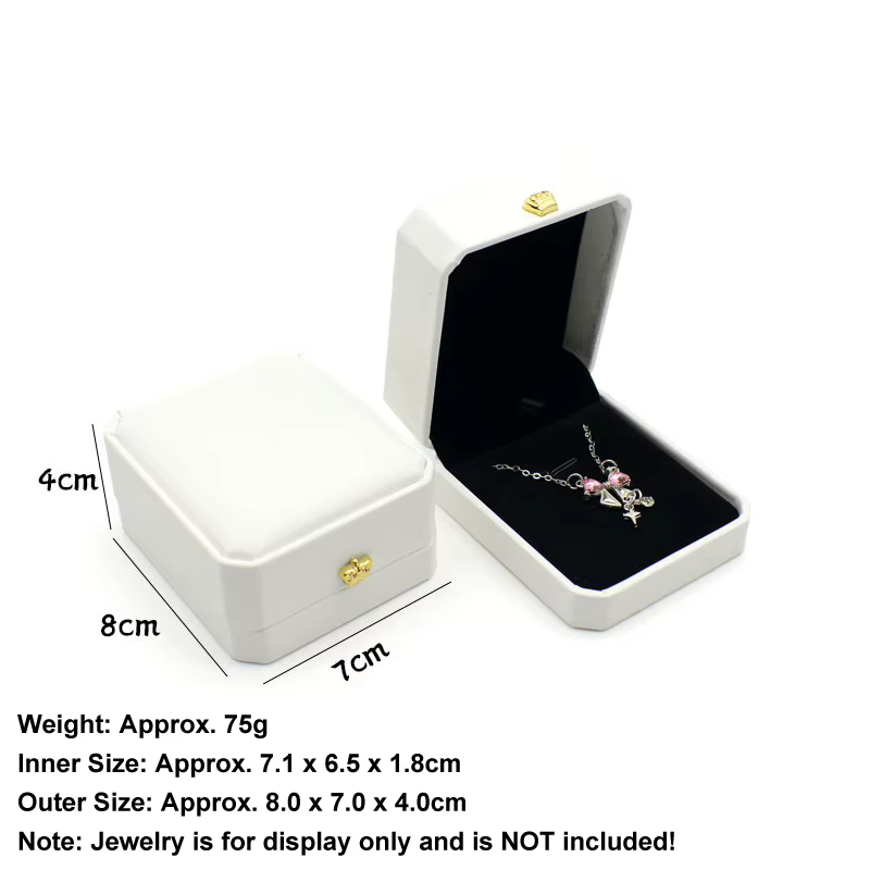 Boîte à pendentifs en cuir PU de luxe, forme octogonale, avec fermoir en métal, 6 couleurs, coffret 