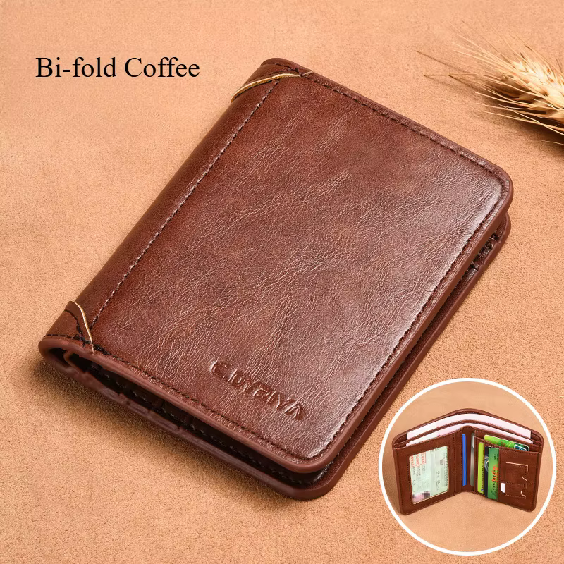 Portefeuille de luxe en cuir PU pour hommes, porte-cartes de crédit, porte-cartes, sac à main