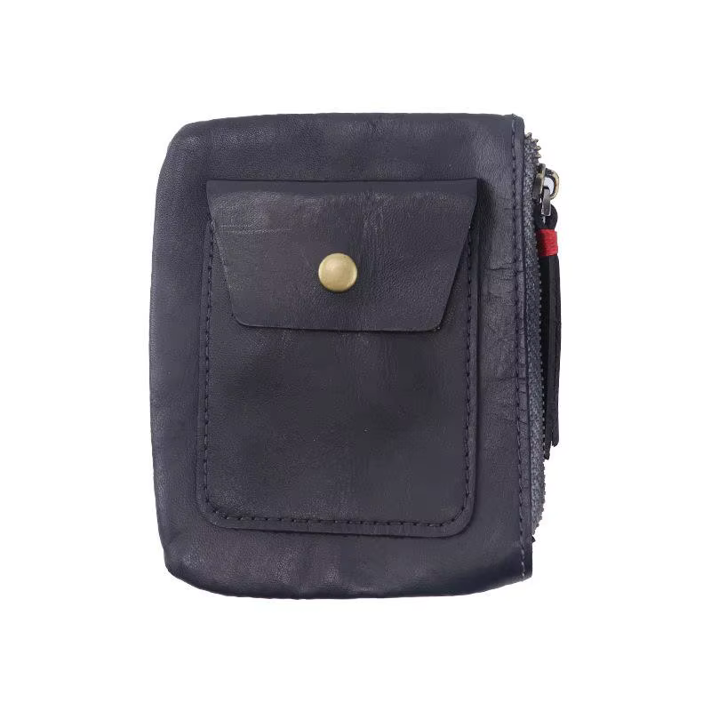 Portefeuille en cuir pour hommes, 1 pièce, minimaliste, mini portefeuille de rangement, porte-cartes