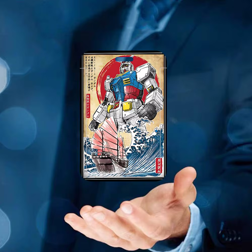Porte-badge et étui pour cartes de crédit G-GUNDAMES, thème Animation Sci-Fi, avec cordon de cou, po