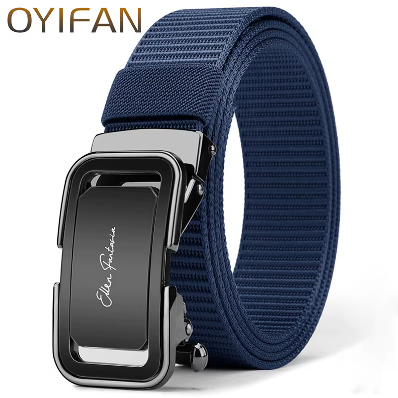 Ceinture pour hommes de mode, boucle automatique en alliage, ceinture en toile, ceinture de sport, g