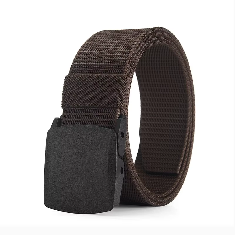 Ceinture en toile décontractée pour hommes et femmes, ceinture d'entraînement en nylon sans métal av