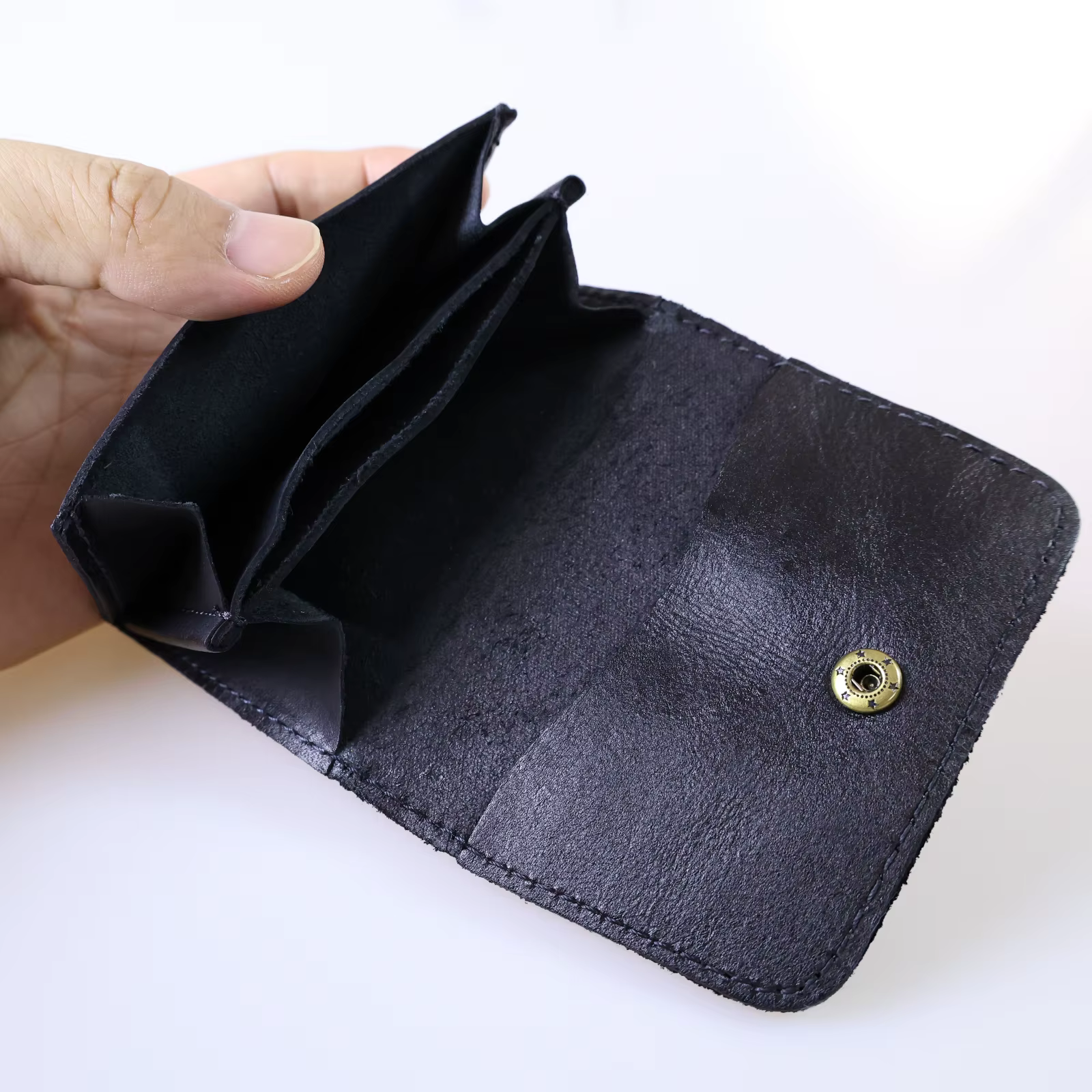 Portefeuille en cuir de vachette véritable pour hommes femmes Vintage fait à la main court petits po