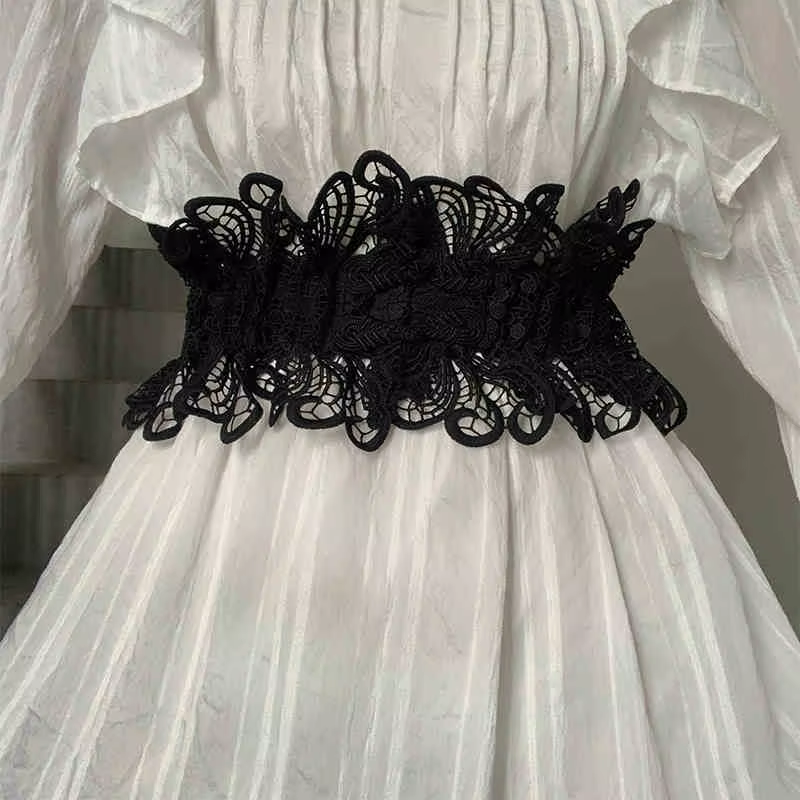 Ceinture de taille en dentelle rétro pour femmes, mode d'été, robe décorative polyvalente, haut de g