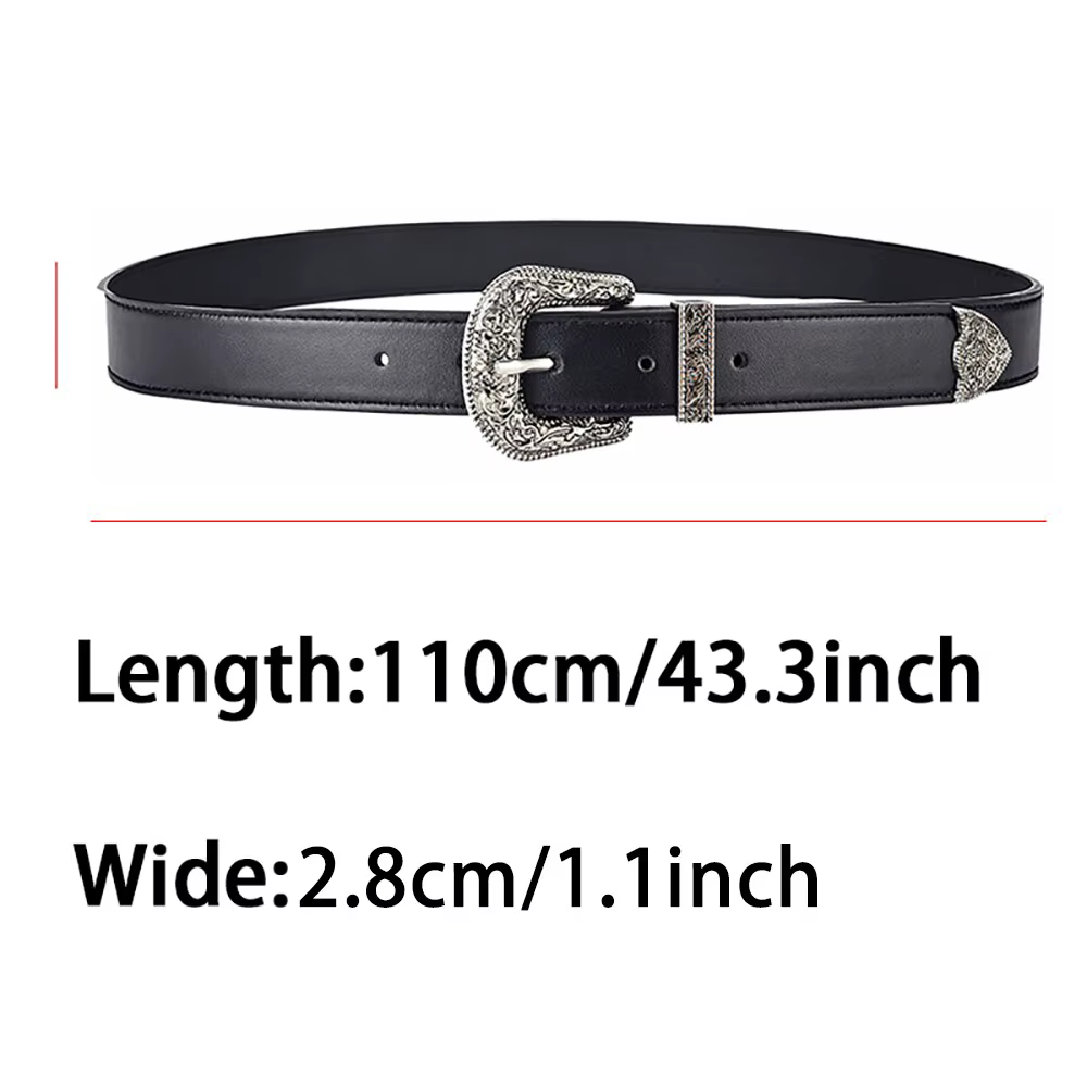 Ceinture en cuir PU vintage pour femmes, ceinture sculptée pour hommes, ceinture de jeans bon marché
