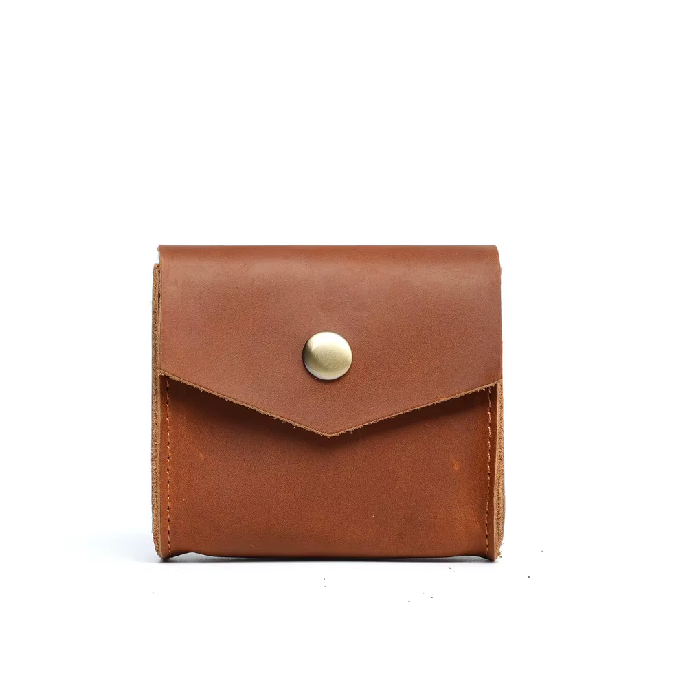 1144 Porte-monnaie unisexe en cuir véritable noir, petit porte-monnaie rétro décontracté, petit port