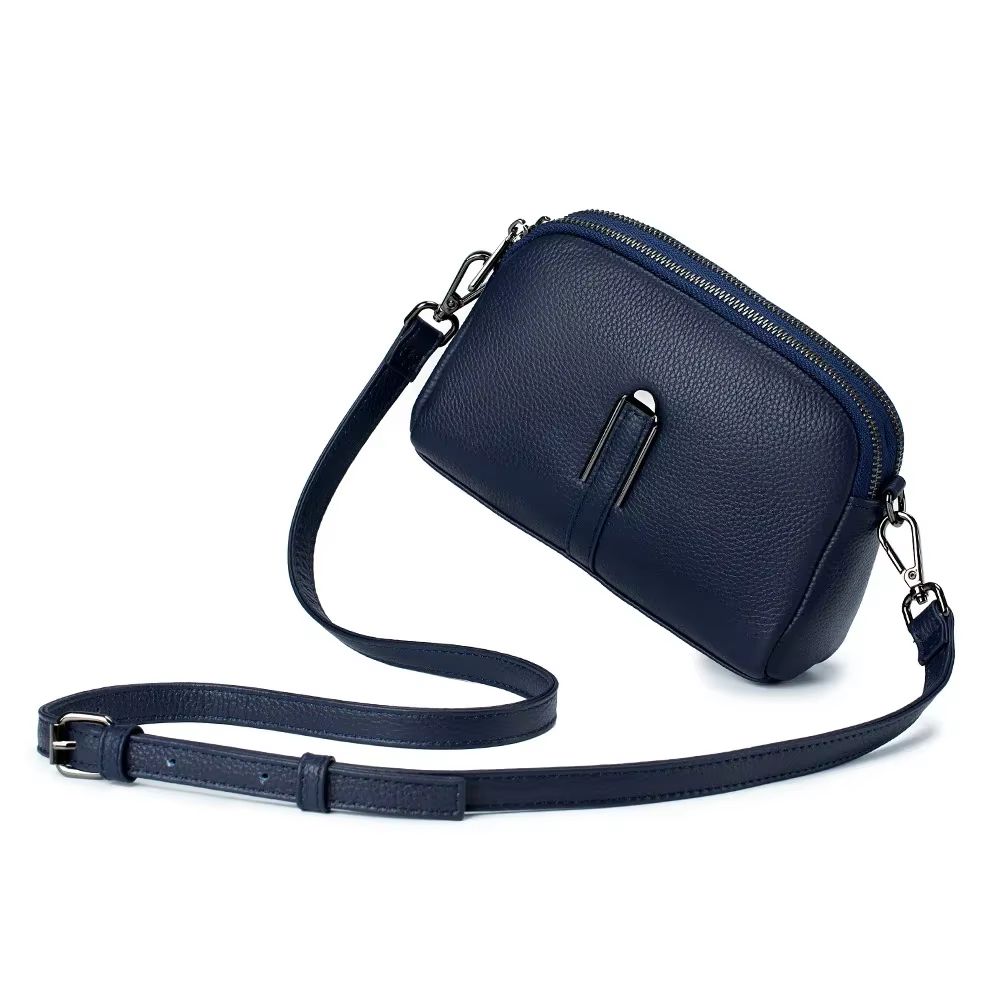 2025 nouveau sac à bandoulière pour femmes en cuir véritable décontracté avec Double fermeture éclai