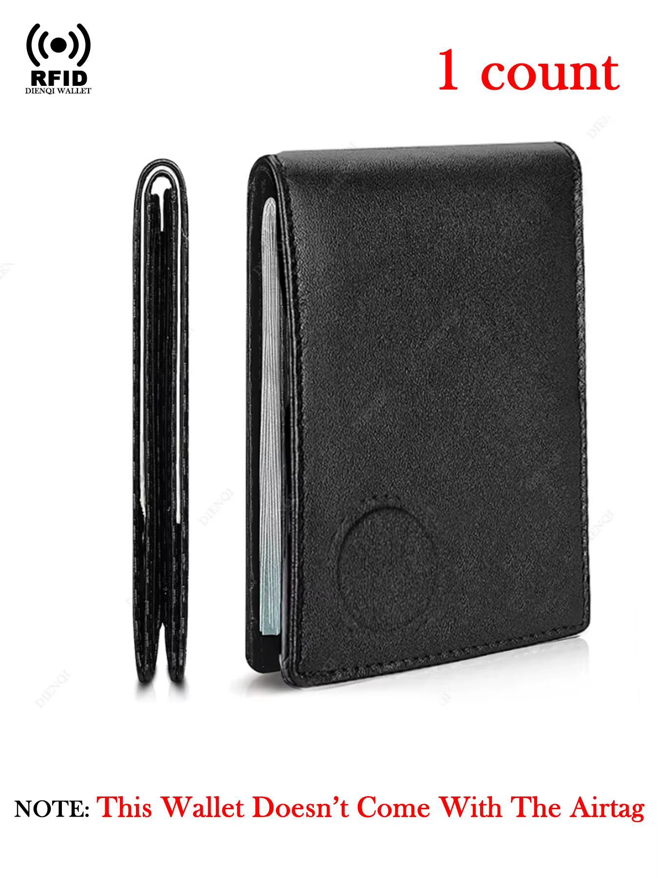 Portefeuille en fibre de carbone pour homme et femme, compatible AirTag, anti-RFID, porte-cartes ban