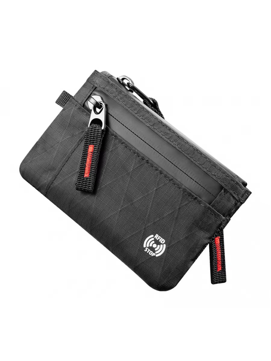 Portefeuille ultra-fin anti-vol RFID tendance Edc |     Porte-monnaie unisexe à fermeture éclair |  