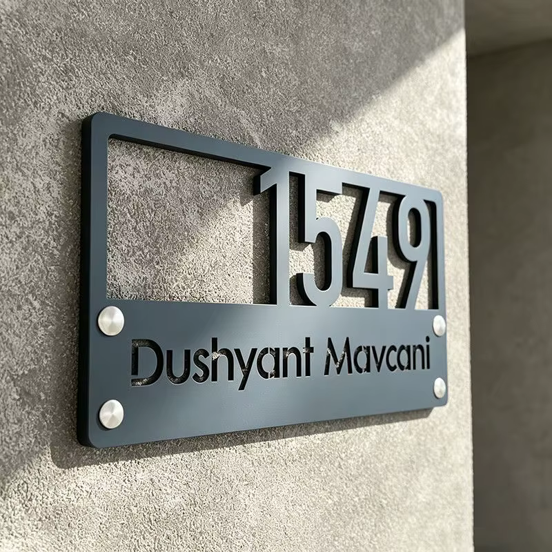 Plaque murale personnalisée minimaliste industrielle creuse pour porte, idéale pour appartement, vil