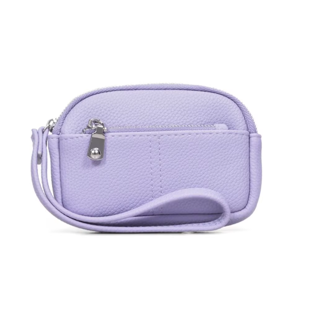Mini portefeuille Portable en cuir PU pour femmes, sac de rangement de couleur unie, porte-monnaie p