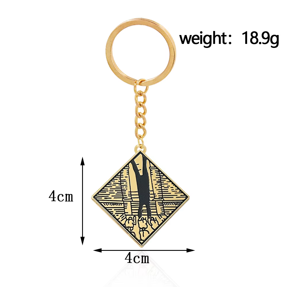 Porte-clés en émail avec anneau de jeu, pendentif magique de dessin animé, Talisman de légende pour