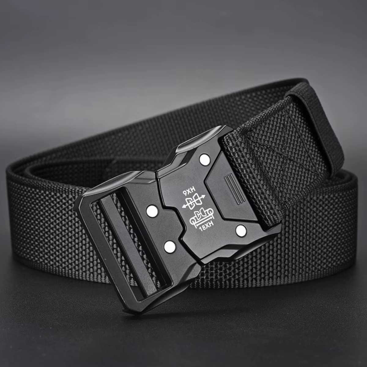 Ceinture tactique à boucle en plastique pour hommes, oreilles rouges, ventilateur militaire multifon