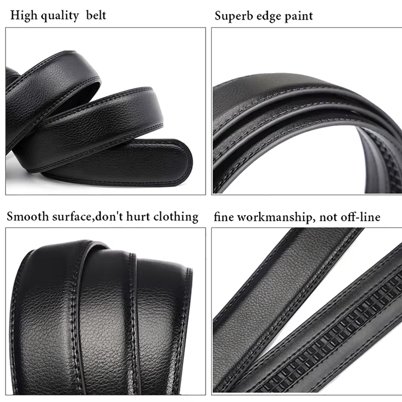 Ceinture trempée automatique pour homme, ceinture de luxe noire, haute qualité, 110cm, 120cm, 130cm
