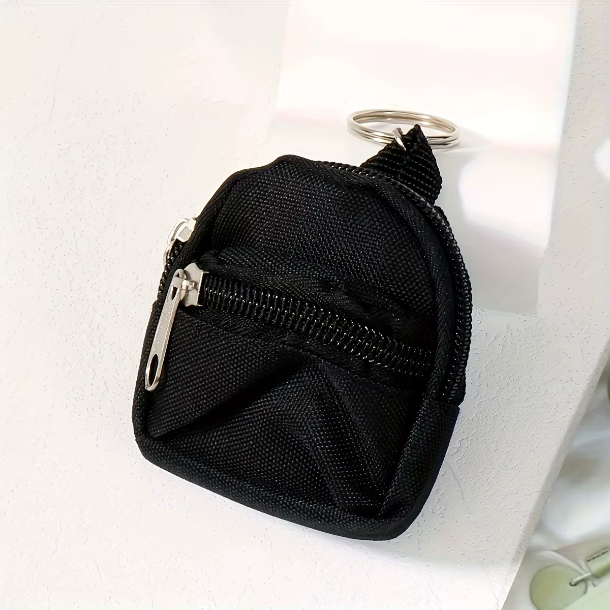 Porte-monnaie, Petit porte-monnaie avec double fermeture éclair, Petit sac à dos porte-clés, Porte-c
