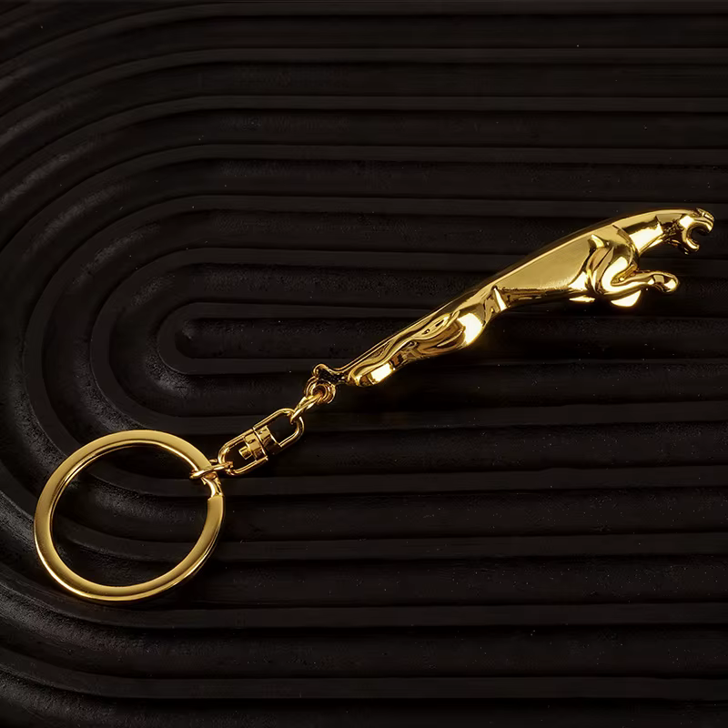 Porte-clés en métal de luxe pour hommes et femmes, porte-clés créatif en forme de léopard, porte-clé