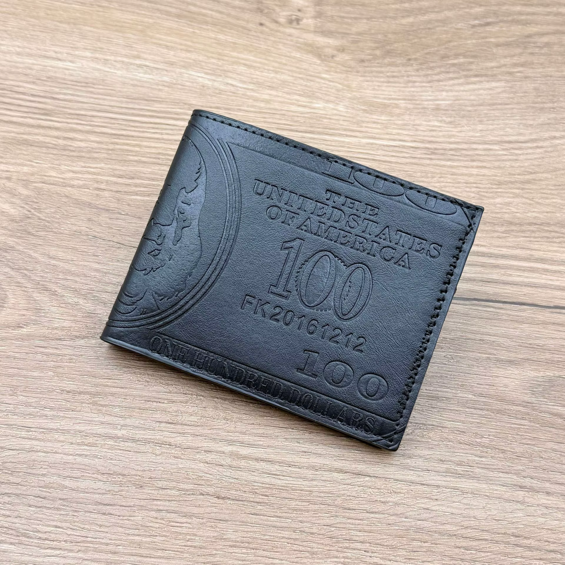 Portefeuille en cuir PU à motifs pour homme, grand porte-monnaie avec emplacements pour photos et ca