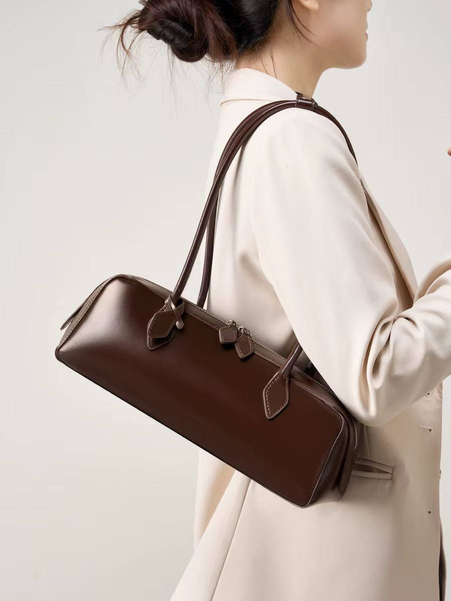 Sac en cuir véritable femme 2025 sac de luxe coréen vintage long sac à bandoulière sacs à main dames