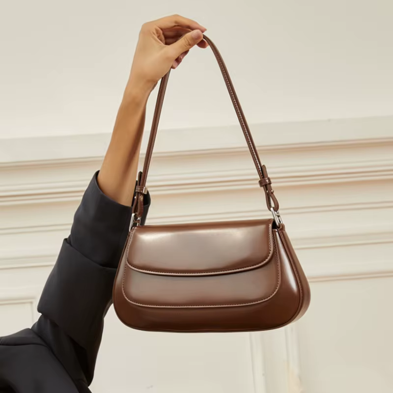 Sacs à bandoulière sous les bras en cuir de vache sacs à main en cuir véritable femmes sac à bandoul