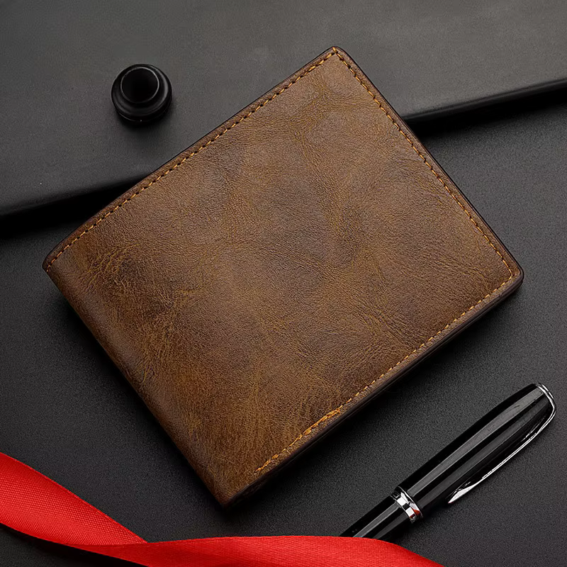 2025 nouveau portefeuille hommes véritable cuir PU mâle court fermeture éclair Simple en cuir souple