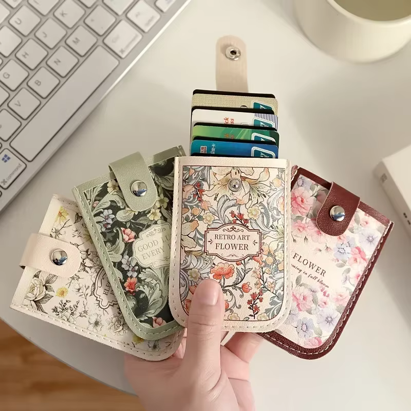Porte-cartes coulissant pour femmes et hommes, mode créative, porte-cartes de crédit, sac à main ave