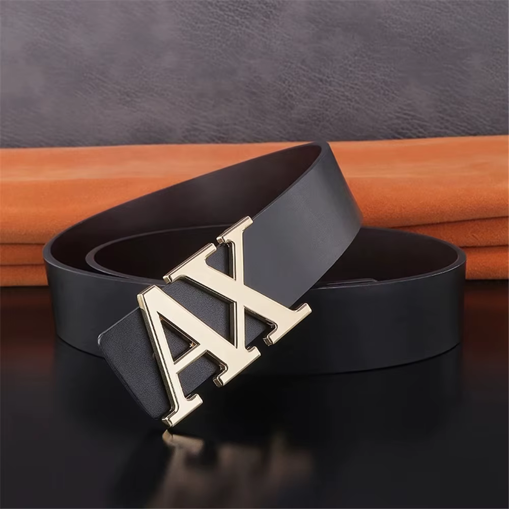 Ceinture homme à la mode Simple lettre boucle réversible mâle ceinture pour hommes 3.8 cm luxe bonne