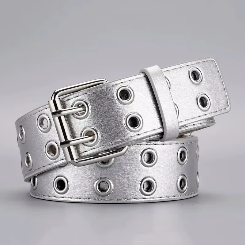 Ceinture tendance Simple à Double trou pour hommes et femmes, 1 pièce, Style Punk Hip Hop Rock, sous