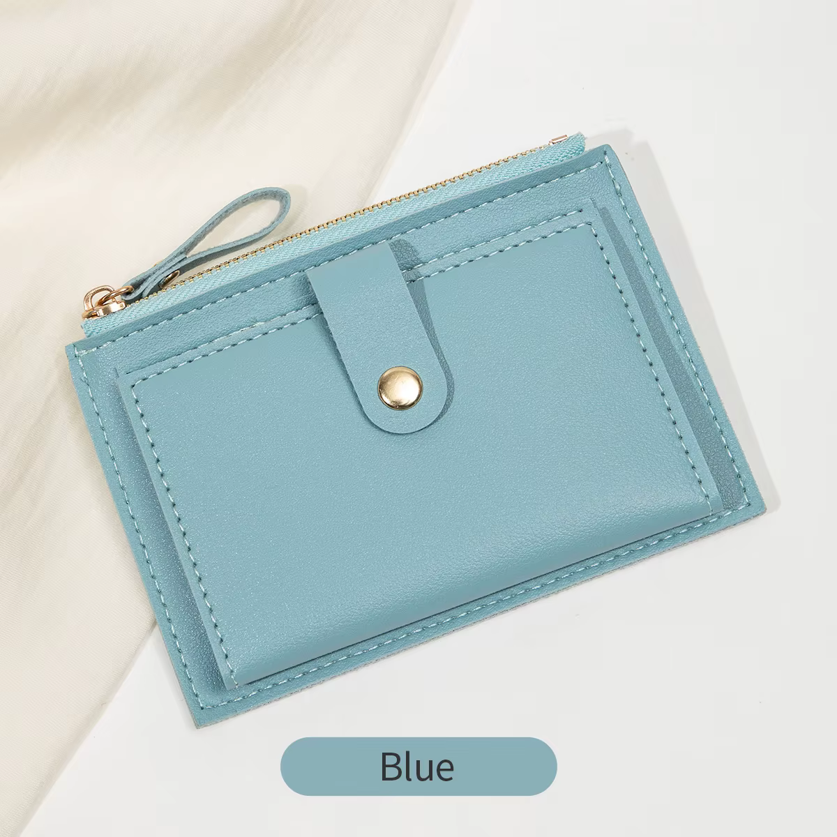 Sac à cartes court minimaliste et à la mode pour femmes, mini portefeuille zéro en cuir PU ultra-fin