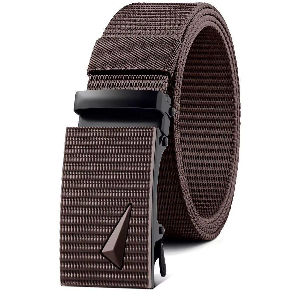 Ceinture de mode coréenne pour hommes, ceinture en toile et nylon de couleur unie avec boucle automa